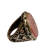 Alter Karneol  Männer Ring-Persian 900er Silber um 1900s