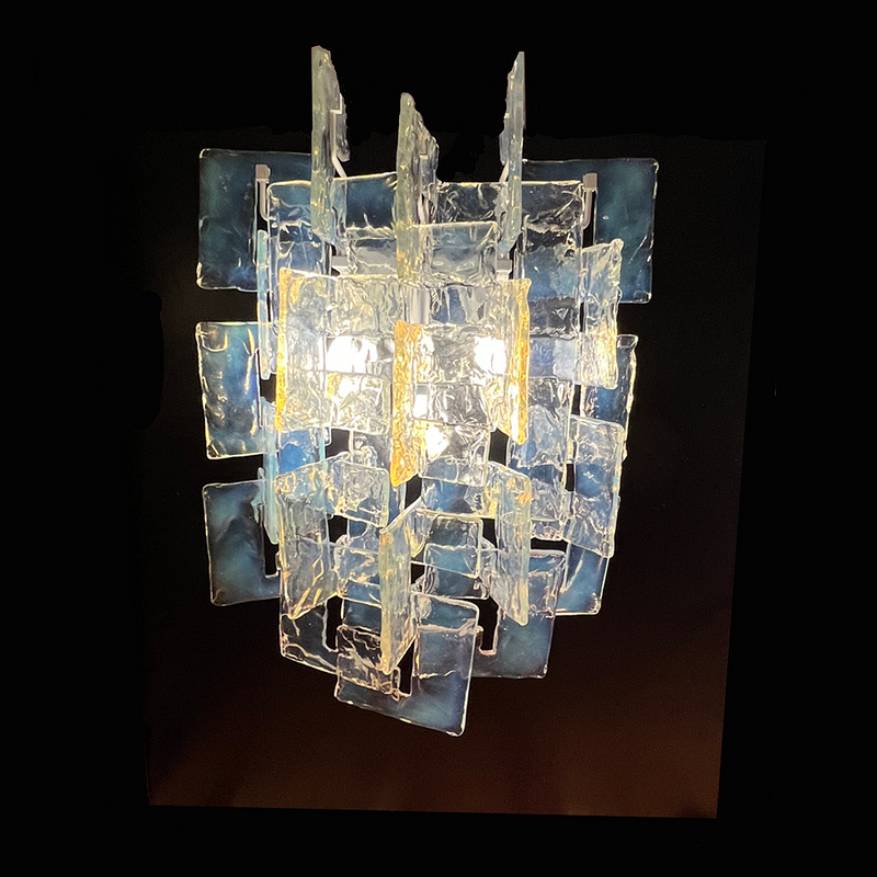 Carlo Nason Murano Glas Wandlampen für Mazzega 1960-1969 Set