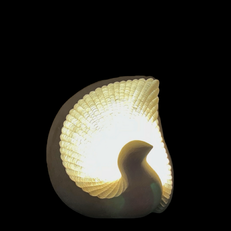 Kalkstein Vogelskulptur als Lampe Frankreich 70´s