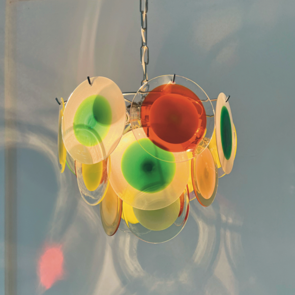 Vistosi Murano Glas Kaskade Lampe Arlecchino , 1970