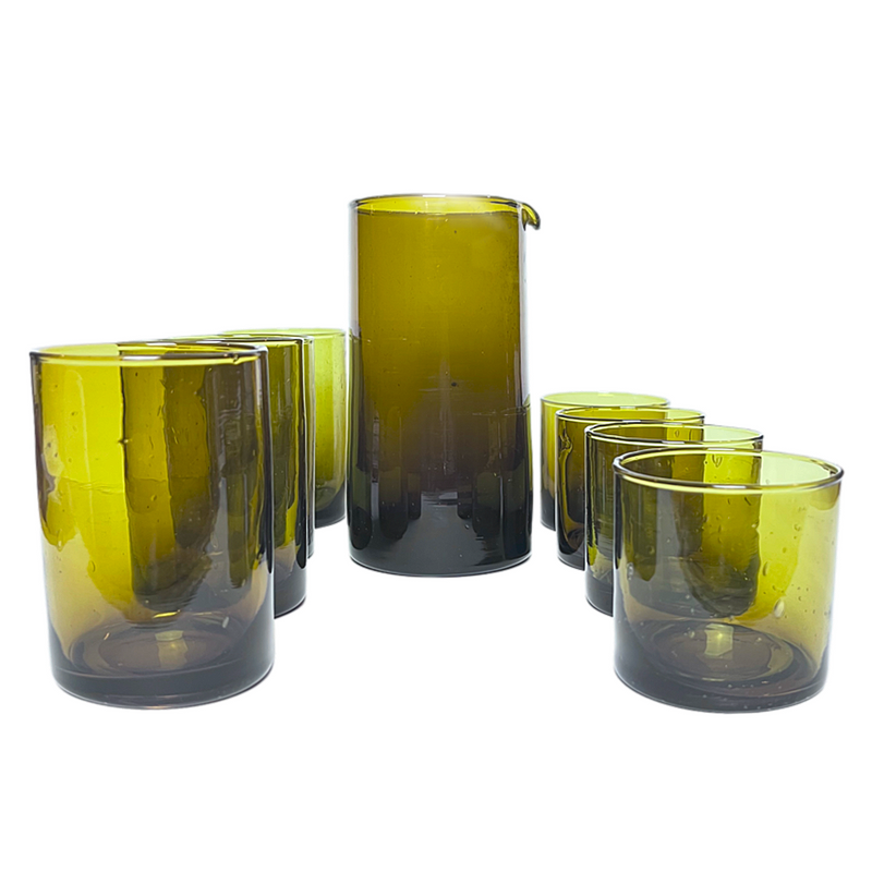 Beldi Karaffe 1 Liter aus Recycling Glas Amber Farbe