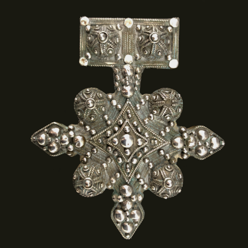 Berber Silberanhänger aus Marokko: Antikes Kreuz des Südens-