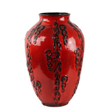Grand vase de sol de Scheurig rouge carmin 1960
