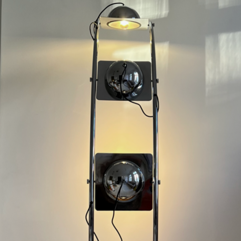 Italian chrome arc floor lamp 70s