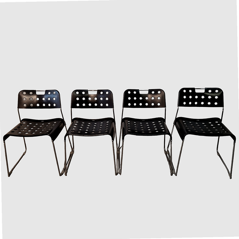 Omstak Stühle von Rodney Kinsman für Bieffeplast Italy 1971 ( 4er Set Black )